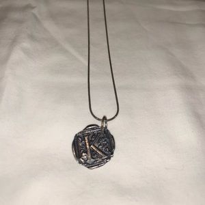 Stamped K necklace